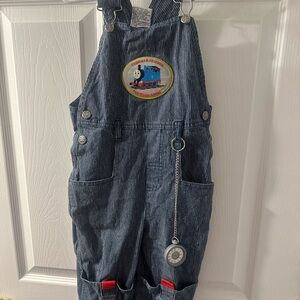 Vintage Thomas & Friends Blue Denim Overalls with Adjustable Straps